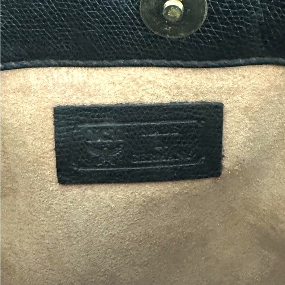 MCM Black Leather Shoulder Bag with Gold Accents - Picture 6 of 13